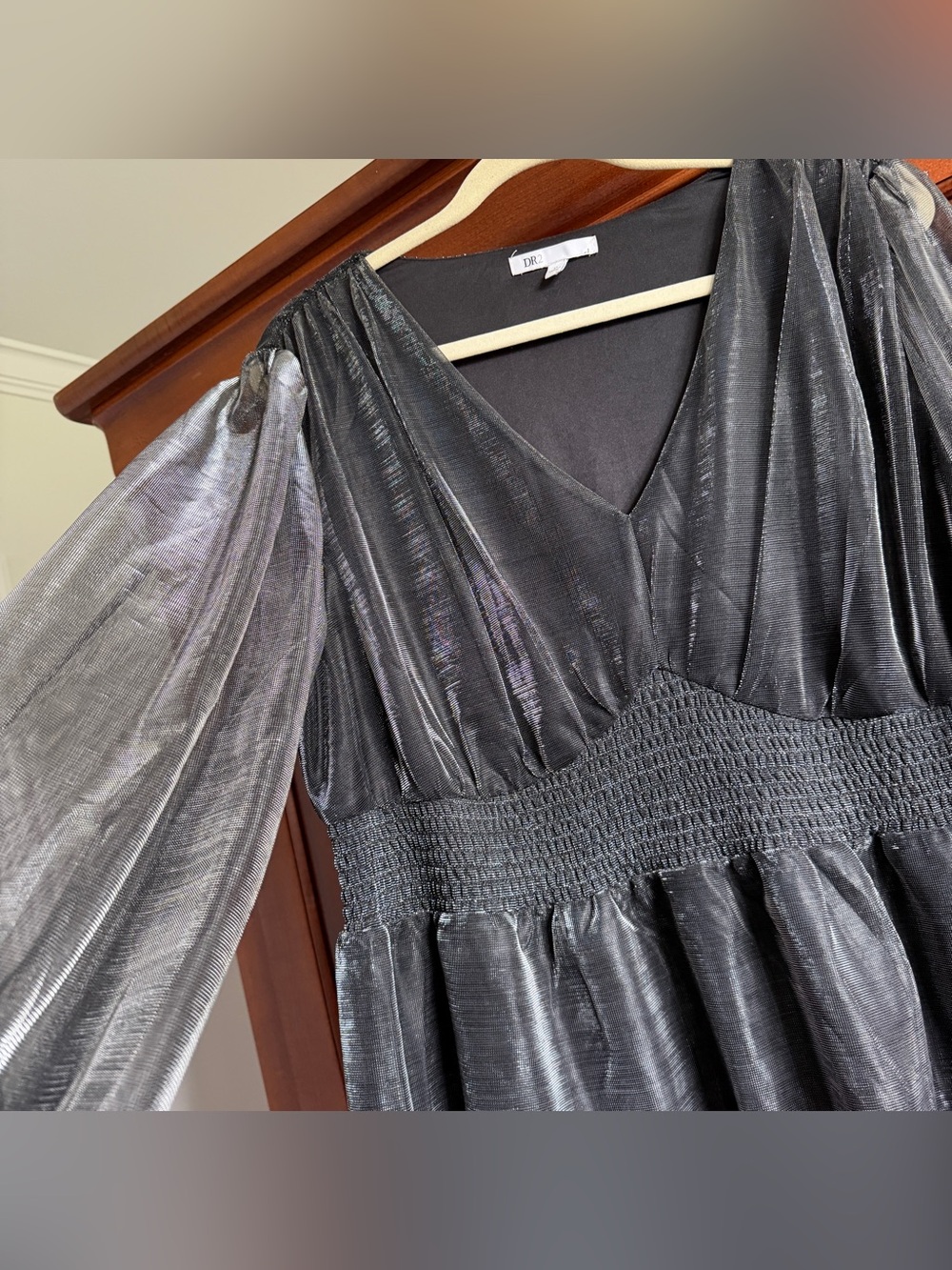 DR2 Silver Blouse Long Sleeve Top XL Whimsigoth - Picture 10 of 15